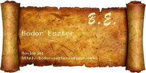 Bodor Eszter névjegykártya